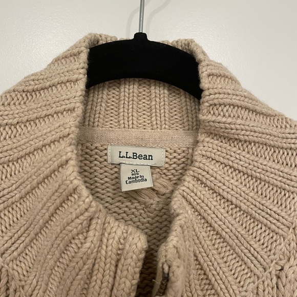 L.L. Bean Full Zip 100% Cotton Sweater XL - Picture 2 of 4